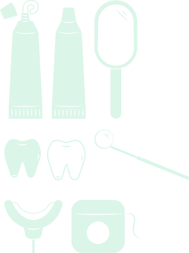 Dental care tools graphic