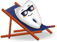 Tooth in beach chair